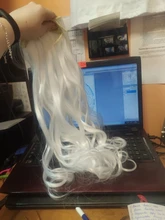 AZQUEEN largo pelo sintético recto 16 Clips 140G Clips para extensiones en Alta Temperatura de fibra negro marrón peluca