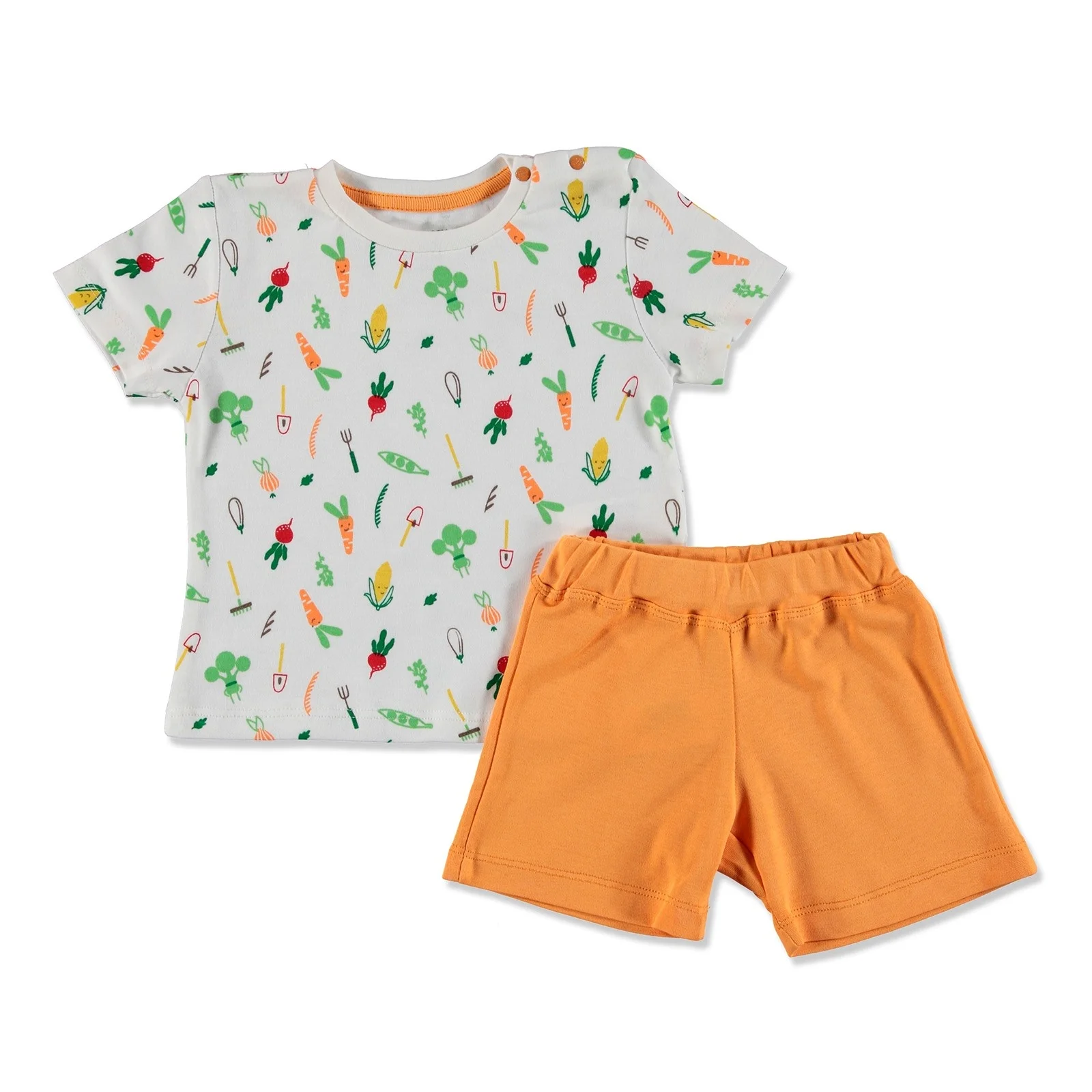 Ebebek HelloBaby/Летняя Детская футболка с рисунком сладких овощей комплект шортами| |