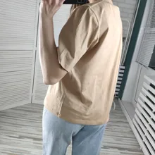 Summer T-Shirt Tees Short-Sleeve Basic Female V-Neck Women Ladies Hirsionsan 100%Cotton