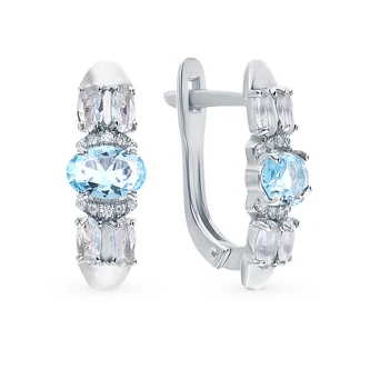 

Silver earrings with crystals and cubic zirconia sunlight sample 925