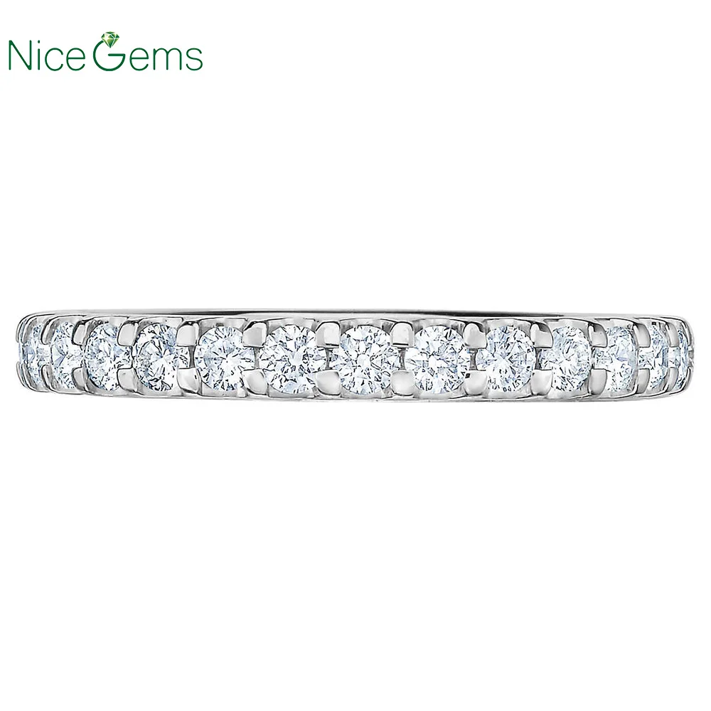 NiceGems Платиновое кольцо вечности Круглый блестящий 1 00 ctw Муассанит обручальное