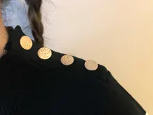 Suéter suelto de manga larga para otoño e invierno, jersey de cuello alto con botones a rayas, moda informal, 2020