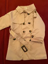 Abrigo de tenis Vintage para bebé, ropa para niño y niña, chaqueta a prueba de viento, cortavientos británico con doble botonadura, cinturón con botón para Collar