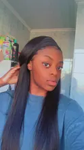 Peluca con diadema recta para mujer Peluca de cabello humano, 180% de densidad, cabello liso malasio, peluca completa hecha a máquina para mujeres negras