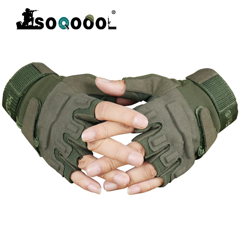 

Soqoool SWAT Half Finger Army Gloves Men US Military Soldier Combat Tactical Gloves Anti-Skid Fight Shoot Fingerless Gloves