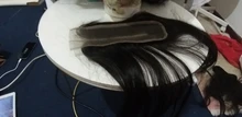 Extensiones de pelo peruano con malla, accesorio capilar liso de 2x6 con cierre de encaje y nudos blanqueados, Color Natural Remy