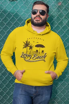 

Angemiel Wear Long Beach Yellow Men 'S Hooded Sweatshirt