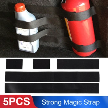 

Vehemo 5Pcs Strong Magic Tape Car Trunk Storage Bag Fire Extinguisher Bandage Fixed Belt Bracket Stickers Straps Fastener