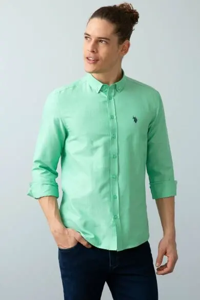U.S. POLO ASSN. Men's Woven Gomlek - Цвет: Sea Foam Green