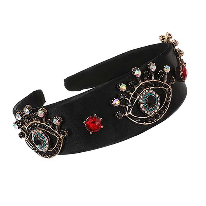 large hair clip ZHINI New Fashion Big Imitation Pearls Headbands for Women Enthic Gothic Color Crystal Hair band Eye Hair Accessories Jewelry hair bows for women