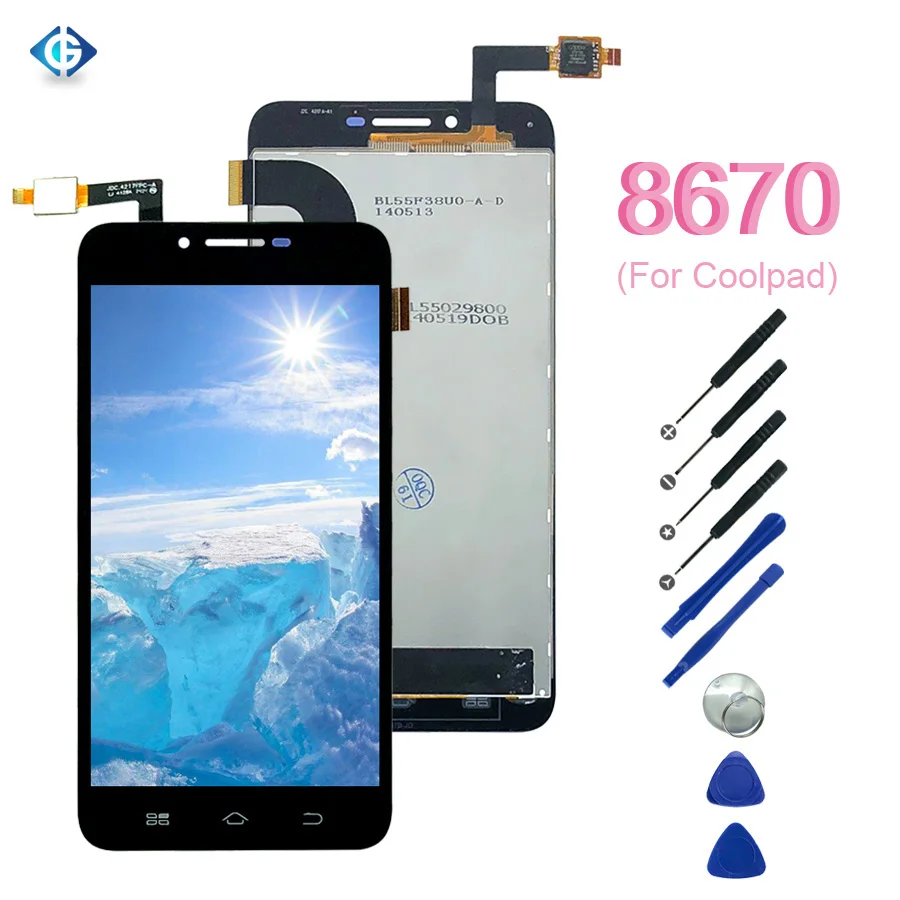 20 шт полный lcd для Coolpad Note 8670 lcd дисплей кодирующий преобразователь сенсорного экрана в сборе для Coolpad 8670 экран полная DHL