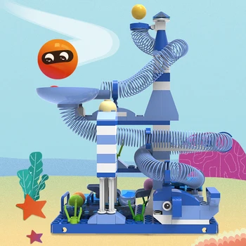 

162pcs DIY Ocean Paradise Big Building Blocks Sets Funland Slide Ball Bricks Whale Creative Educational Toys For Children Gift