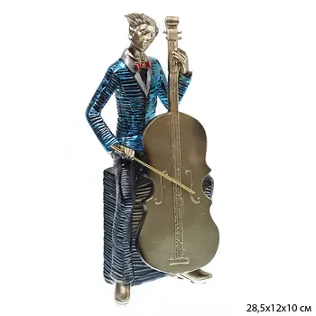 

Figurine musician with double bass 28.5x12x10 cm