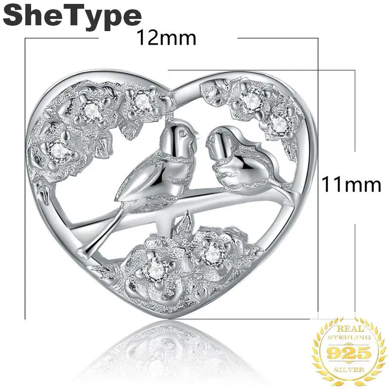 

1.2x1.1cm Songbird 1.8g Charm Silver 925 Sterling Silver Gift For Mother Charms Jewelry DIY 2019