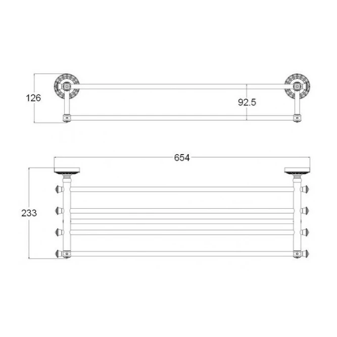 Полочка для ванны ZorG Sanitary AZR 14 BR (Цвет: бронза, материал: латунь)