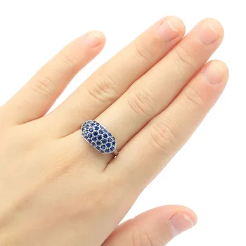 

20x10mm Lovely Moon Created Tanzanite Silver Ring for Women Jewelry Making Fashion Jewelry Gifts