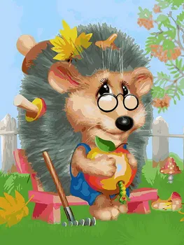 

Hedgehog-gardener 30*40 cm painting coloring by numbers on canvas Snow White 083-as