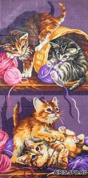 

9880.0138.0004 Kanva with a pattern of Royal Paris 'kittens '35*60 cm