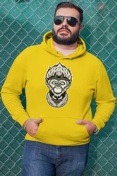 

Angemiel Wear Magician Monkey Yellow Men 'S Hooded Sweatshirt