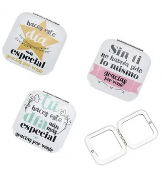 

Lote de 50 Espejo Frases "Gracias por Venir" - Detalles, recuerdos y regalos para bodas, comuniones baratos originales invitados