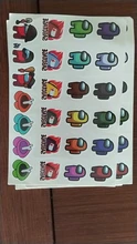 Pegatina de juego para niños, 1 Juego de figuras de acción al azar, pegatina impermeable de dibujos animados de AmongUs, regalo de cumpleaños de Navidad