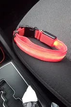 Collar LED de nailon para mascotas, fluorescente y luminoso, suministros para mascotas, correa de seguridad nocturna intermitente de seguridad que brilla en la oscuridad