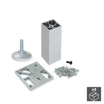 

Kit 4 feet Prism Emuca for furniture, height 90 mm anodized aluminum matte