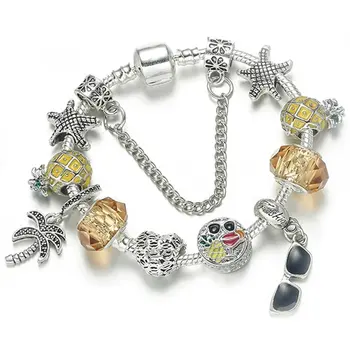 

Angemiel Sea Star Pineapple Glasses Holiday-Themed Charm Bracelet