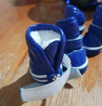 4 unids/set zapatos para perros de invierno de perro caliente botas de nieve zapatos de cuero de la PU para perros pequeños perros Chihuahua impermeable antideslizante cachorro para mascotas zapatos