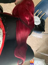 Pelucas de cabello humano rojo con encaje granate Frontal, peluca de cabello humano recto 99J 13x4, prearrancada, color cabello humano