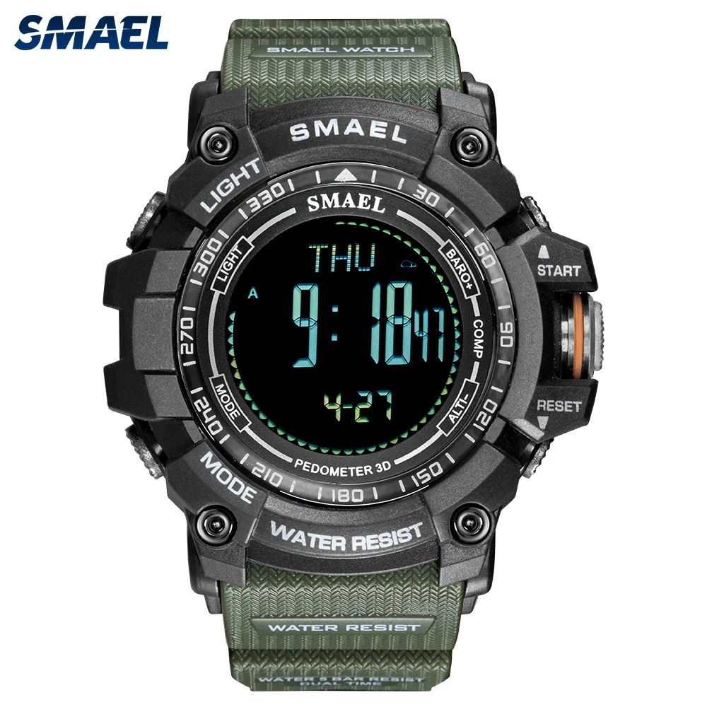 SMAEL Sport Digital Watch Men Compass World Time Clock Calories Count Down Alarm Waterproof Wristwatch Relogio Masculino 8020 | Наручные
