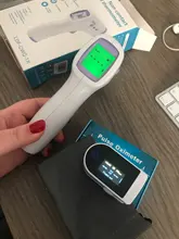 Oxímetro de pulso Digital para dedo, medidor de saturación de oxígeno en sangre, Monitor de ritmo cardíaco SPO2 PR + termómetro infrarrojo