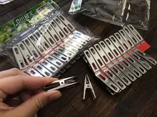 40 Uds pinzas para ropa antideslizante de acero inoxidable a prueba de viento secador colgante de ropa pinzas Clips para prendas ropa clavijas foto Clips