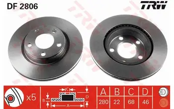 

TRW Front brake disc for AUDI A4 VOLKSWAGEN PASSAT