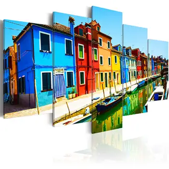 

Table-Houses in rainbow color-100x50