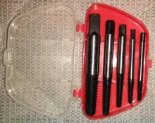 Extractor de tornillos dañados de acero, guía de broca, Extractor de pernos rotos, juego fácil de quitar, 5 unidades