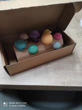 Bloques de arcoíris de madera Montessori para bebé, juego de recolección de setas, juguetes educativos de madera para bebé, ensamblaje a juego con forma de desarrollo