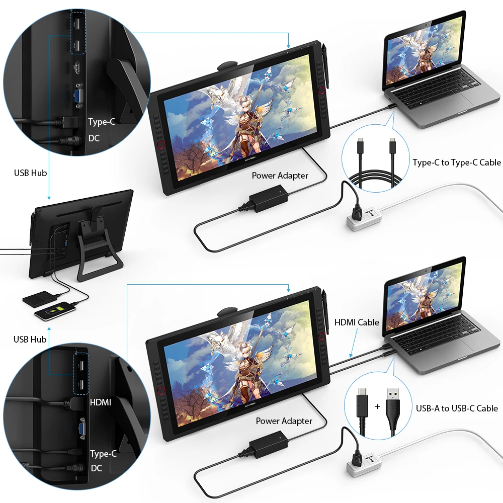 XPPen Artist 22R Pro 21.5 inch Drawing Tablet Pen Display Graphics Monitor 8192 Pen Pressure Tilt-Support Battery-Free - Image 6