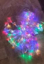 LED Deer Star Moon Curtain Light 220V 110V Christmas Garland String Fairy Lights Outdoor