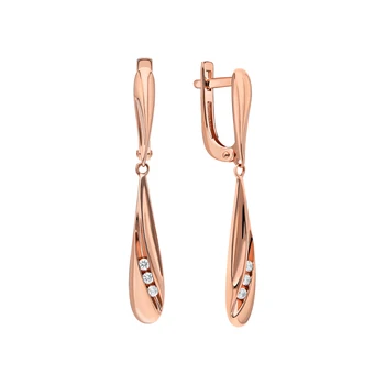 

Gold earrings with diamonds sunlight sample 585