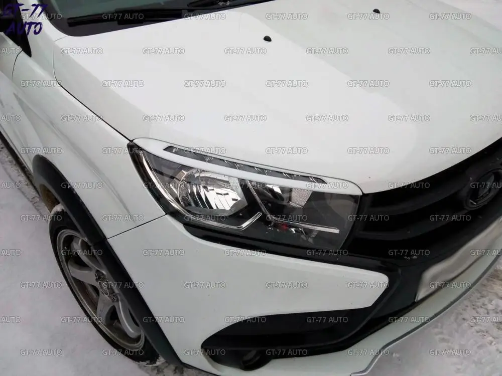 Накладки на передние фары для Lada X-Ray- реснички колодки 1 комплект /2 шт. внешний материал ABS пластик Стайлинг