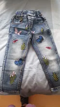 Chumhey-pantalones vaqueros elásticos para niña, pantalones de mezclilla suave de algodón 100%, bordados de flores, ropa para niña