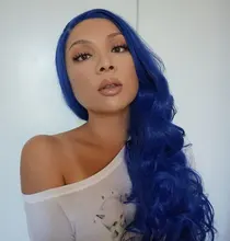 SMD-Peluca de cabello humano con encaje frontal 13x6, Color azul ombré, línea de pelo prearrancado, pelo Remy brasileño sin pegamento, pelucas con minimechones