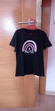 Camiseta a juego con estampado de Arco Iris para madre e hija, camiseta de manga corta con apariencia familiar, ropa de madre e hija, 1 unidad