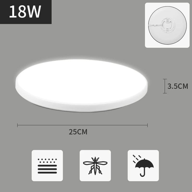 Round LED Panel Ceiling Light, 15W-50W, Surface Mount for Indoor Home, Kitchen, Bedroom Lighting