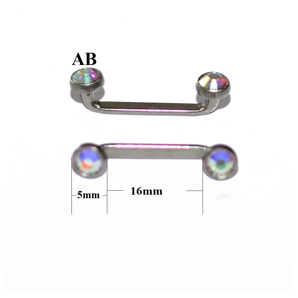 1 шт. G23 титановый Пирсинг 14 г внутренняя резьба кристалл AB драгоценный камень поверхность бар штанга фабричного производства микродермальный якорь кольца ювелирные изделия