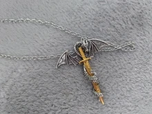 Collar de dragón de espada para hombre, joyería de personalidad, colgantes de Metal, cadena de eslabones de collares, collar, gargantilla de 50cm