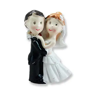 

12 Pieces Bride and Groom Resin Decor Craft Holding