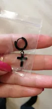 Pendientes Piercing falsos de acero inoxidable para mujer y hombre, pendientes sin perforación, Cruz, gótico, Punk, Rock, 1 unidad