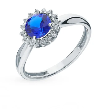 

Silver ring with cubic zirconia sunlight sample 925